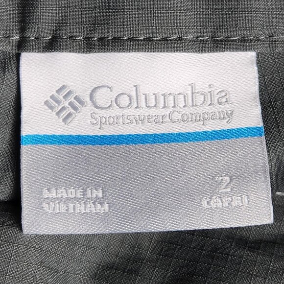 Columbia Pants Womens 2 Gray Omni Shield Cargo Capri Crop Hiking Rip Stop Casual - Picture 10 of 12